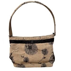 1154 Lill Studio Small Boho Dandelion Fabric Bag Beige Black